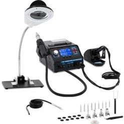 STAMOS Station De Soudage Dessoudage SMD Fer À Souder Air Chaud Accessoires Extraction - Bleu