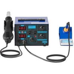 STAMOS Station De Soudage Air Chaud Soudure Fer À Souder Électrique 730W Led - Gris -Soudure à l'arc Sales Store 13814218 4