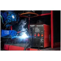 Stamos Poste À Souder MIG/MAG Soudure Mig Mag Mma Fcaw Gaz Inverter 155A 230V - Rouge, Argent -Soudure à l'arc Sales Store 13814364 4
