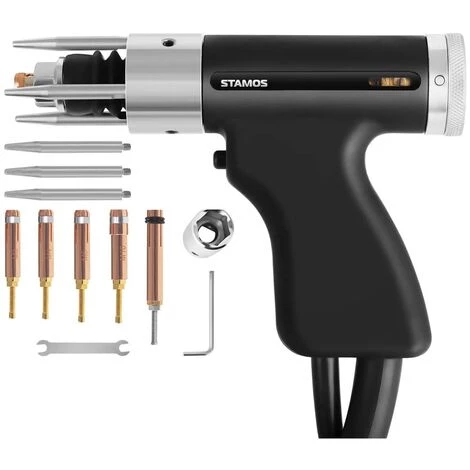 STAMOS Pistolet A Souder Goujon 40 Mm Torche Soudage Poste De Redressage M3 - M10 F - Bleu 1 STAMOS Pistolet A Souder Goujon 40 Mm Torche Soudage Poste De Redressage M3 - M10 F - Bleu