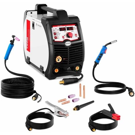 STAMOS Poste À Souder Combiné Multi Procédés MIG MAG TIG MMA FCAW Inverter IGBT 200 A - Noir 1 STAMOS Poste À Souder Combiné Multi Procédés MIG MAG TIG MMA FCAW Inverter IGBT 200 A - Noir