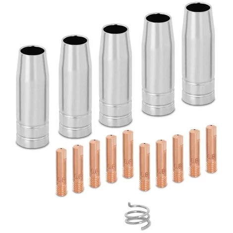 STAMOS Set Consommables Soudage MIG MAG Au Fil 10 Supports De Tube 5 Buses Ressort - Blanc 1 STAMOS Set Consommables Soudage MIG MAG Au Fil 10 Supports De Tube 5 Buses Ressort - Blanc