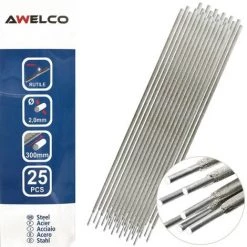 Electrodes Soudage Rutile 2 X 300 Mm 25 Pièces AWELCO Baguette Enrobée Soudure à L'arc Acier