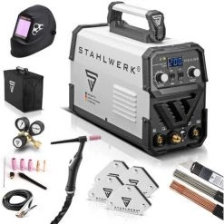 STAHLWERK DC TIG 200 ST IGBT - Equipements Complet - Machine à Souder TIG Combinée Avec 200 A Et MMA, 7 Ans De Garantie, Soudage D'acier, D'acier Inoxydable Et Bien Plus Encore.