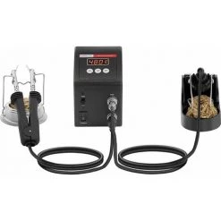 STAMOS Station De Soudage Dessoudage Numérique ESD SMD Fer À Souder Support Éponge 80W - Argent -Soudure à l'arc Sales Store 24394051 5