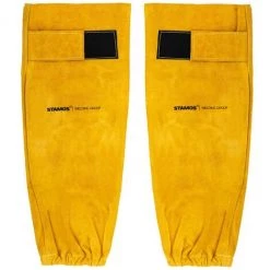 STAMOS Paire De Manchettes En Cuir Croûte Velcro Soudeur Professionnel Manchette 48cm - Noir, Argent, Jaune -Soudure à l'arc Sales Store 24394503 3