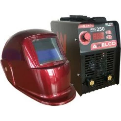 Pack Poste à Souder ARC 250 + Cagoule LCD Red 13 AWELCO Soudage MMA 15-200A