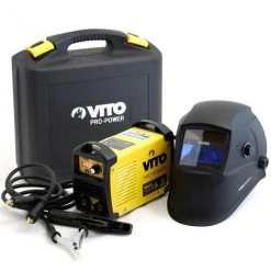 VITO PRO-POWER Poste à Souder Inverter VITO 140 + Cagoule LCD VITO 9/13 + Lot 12 électrodes Acier Ø 2.5mm