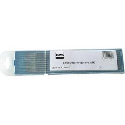GYS VE : 10 Electrode En Tungstene (bleu) Acier Compatible, Inox, Alu (AC/DC) 150mm,WR2, D : 2,4 CC/CA