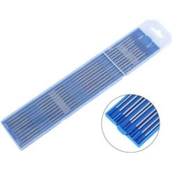 ALMI 10 Pièces électrodes De Tungstène De Soudage. Pointe Bleue D'électrode Lanthane 1.0/1.6/2.4mm. Tige D'électrode De Tungstène De Soudage De Qualité Supérieure Lanthane à 2%(1.6 X 175 Mm)