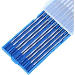 ALMI 10 Pièces électrodes De Tungstène De Soudage. Pointe Bleue D'électrode Lanthane 1.0/1.6/2.4mm. Tige D'électrode De Tungstène De Soudage De Qualité Supérieure Lanthane à 2%(1.6 X 175 Mm) -Soudure à l'arc Sales Store 45861342 5