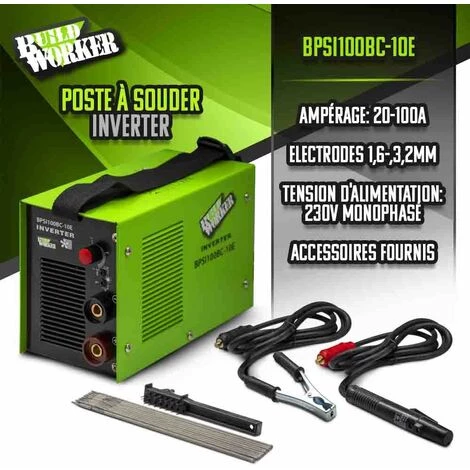 BUILD WORKER Poste à Souder Inverter 100A + 10 électrodes 2 BUILD WORKER Poste à Souder Inverter 100A + 10 électrodes – Image 2
