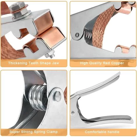 DEVENIRRICHE Pince De Masse, Pince Soudure, 1 Pince De Terre De Soudage, Fait De Fer + Laiton, Solide Et Durable, Matériel De Soudage Professionnel, Pour La Plupart Des Machines à Souder (800A) 3 DEVENIRRICHE Pince De Masse, Pince Soudure, 1 Pince De Terre De Soudage, Fait De Fer + Laiton, Solide Et Durable, Matériel De Soudage Professionnel, Pour La Plupart Des Machines à Souder (800A) – Image 3