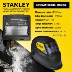 STANLEY Poste à Souder Inverter 160A + Masque 11DIN -Soudure à l'arc Sales Store 5269106 3