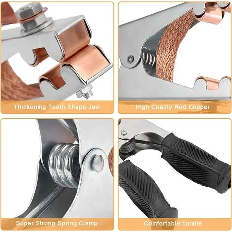 Pince De Masse Pince De Masse Laiton, Fabriqué En Fer, Durable, Sûr Et Stable, Confortable à Tenir, Adapté Au Soudage électrique (800A)Macaron 3 Pince De Masse Pince De Masse Laiton, Fabriqué En Fer, Durable, Sûr Et Stable, Confortable à Tenir, Adapté Au Soudage électrique (800A)Macaron – Image 3