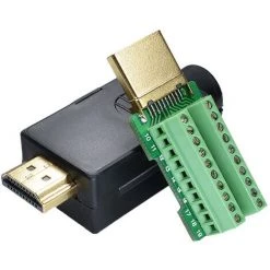 Connecteur HDMI Mâle Avec Plaque De Soudage Adaptateur De Prise Vers Bloc Bornier Connecteur De Soudure Sans Rupture Avec Coque En Plastique Macaron
