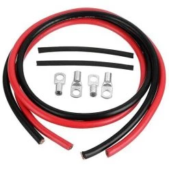 Cosse De Câble 50cm M8 Accessoires De Réparation De Câble De Fil De Terre De Batterie De Fil De Cuivre Rouge Et Noir Macaron