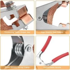 Pince De Masse Pince De Masse Laiton, Fabriqué En Fer, Durable, Sûr Et Stable, Confortable à Tenir, Adapté Au Soudage électrique (300A)Macaron -Soudure à l'arc Sales Store 53106912 3