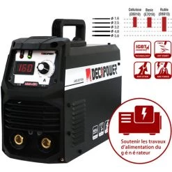 Decapower ECOMMA-160CEL Poste A Souder 160A A L'Arc Poste A Souder Inverter MMA Soudage Portable