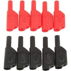 FR-LIFE BR-Vie 10 Pièces Connecteurs Bananes Enfichables 4 Mm De Sécurité Entièrement Isolés Rouge Noir -Soudure à l'arc Sales Store 57143479 5