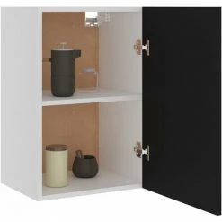 NOVA Cuisine En Bois Suspendue Suspendue Avec Porte 39.5x31x60cm Différentes Couleurs Armoire Suspendue Noir 39,5x31x60 Cm Aggloméré Couleur : Noir -Soudure à l'arc Sales Store 57225757 4