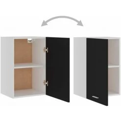 NOVA Cuisine En Bois Suspendue Suspendue Avec Porte 39.5x31x60cm Différentes Couleurs Armoire Suspendue Noir 39,5x31x60 Cm Aggloméré Couleur : Noir -Soudure à l'arc Sales Store 57225757 5