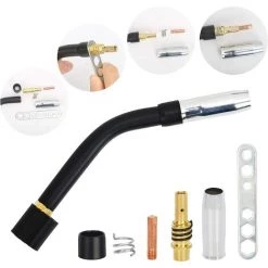 IRISFR Lilaris 24 Pcs Accessoires Soudage D'usure, 10 Tubes De Contact M6 0.8, 5 Buses, 2 Supports Tube Contact, 3 Ressorts Maintien, 2 Douilles Isolante, 1 Clé, 1 Col De Cygne Pour MIG MAG MB15 Soudeur -Soudure à l'arc Sales Store 58807783 3