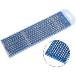 BENOBBY KIDS 10pcs électrodes De Tungstène De Soudage, Pointe Bleue 1,0 / 1,6 / 2,4 Mm électrode De Lanthane Bleu