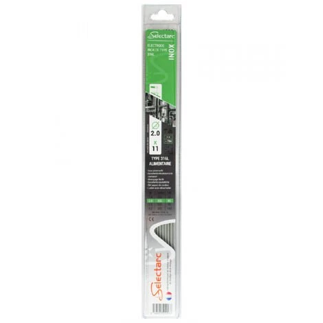 Baguettes Soudure Inox 316L 2mm Lot De 11 - Longueur 300mm Selectarc 1 Baguettes Soudure Inox 316L 2mm Lot De 11 - Longueur 300mm Selectarc