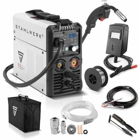 STAHLWERK MIG MAG 160 M Poste à Souder IGBT Appareil Combiné 5 En 1 Entièrement Synergique Avec Véritable 160 Ampères / Fil Fourré, MIG MAG, ARC MMA, Lift TIG 1 STAHLWERK MIG MAG 160 M Poste à Souder IGBT Appareil Combiné 5 En 1 Entièrement Synergique Avec Véritable 160 Ampères / Fil Fourré, MIG MAG, ARC MMA, Lift TIG