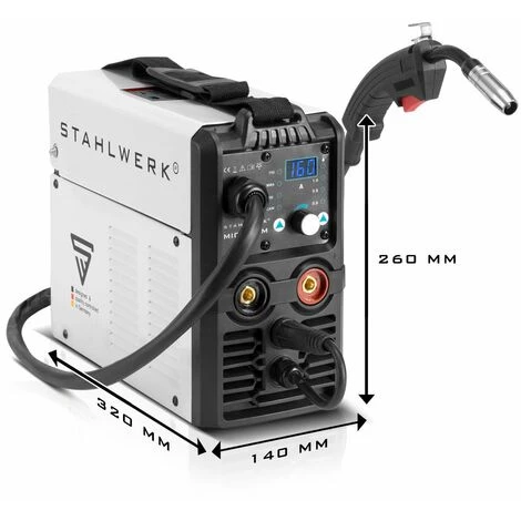 STAHLWERK MIG MAG 160 M Poste à Souder IGBT Appareil Combiné 5 En 1 Entièrement Synergique Avec Véritable 160 Ampères / Fil Fourré, MIG MAG, ARC MMA, Lift TIG 4 STAHLWERK MIG MAG 160 M Poste à Souder IGBT Appareil Combiné 5 En 1 Entièrement Synergique Avec Véritable 160 Ampères / Fil Fourré, MIG MAG, ARC MMA, Lift TIG – Image 4