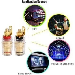 MACARON Connecteur De Prise Banane Pour Borne De Haut-Parleur Amplificateur Plaque Murale（4 Pièces 4 Mm）LO-Ron -Soudure à l'arc Sales Store 60414036 5