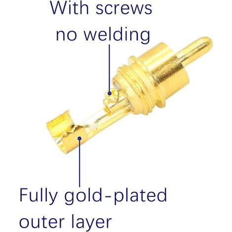MACARON Fiche Audio RCA, AV Stéréo Mâle Or Plaqué Avec Ressort Coaxiale Audio Sans Soudure Adaptateur Pour Transfert Entre Les Interfaces De Matériel Audio (4-Pack)LO-Ron 3 MACARON Fiche Audio RCA, AV Stéréo Mâle Or Plaqué Avec Ressort Coaxiale Audio Sans Soudure Adaptateur Pour Transfert Entre Les Interfaces De Matériel Audio (4-Pack)LO-Ron – Image 3