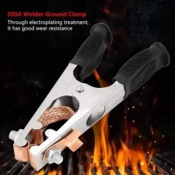 MACARON Gear Pince De Masse De Soudage, Pince De Terre De Soudage Galvanisée Pince De Tige De Terre 500A Magnétique Bonne Conductivité Pour Soudeur Pour Soudeur Manuel(US Type)LO-Ron -Soudure à l'arc Sales Store 61308306 4