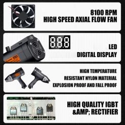 SUPERSELLER Machine De Soudage électrique Portable 220 V 3900 W 820 UF Condensateur Anti-déflagrant Accueil LED Affichage Numérique Bouton De Régulation De Courant Sans électrode Machine De Soudage Intelligente Avec Ventilateur à Flux Axial à Grande Vitesse - Prise U -Soudure à l'arc Sales Store 64122531 5