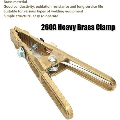 FLYME Pince De Terre à Souder Au Sol En Forme De A En Laiton, Pince à Souder 260A Pour Machine à Souder 3 FLYME Pince De Terre à Souder Au Sol En Forme De A En Laiton, Pince à Souder 260A Pour Machine à Souder – Image 3