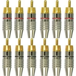 JOORRT 12Pcs RCA Connecteur Male,Connecteurs Audio Vidéo RCA,RCA Terminal Connecteur Audio,RCA Connecteur à Sans Soudure,Connecteurs RCA Plug Jack